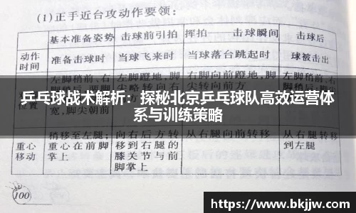 乒乓球战术解析：探秘北京乒乓球队高效运营体系与训练策略